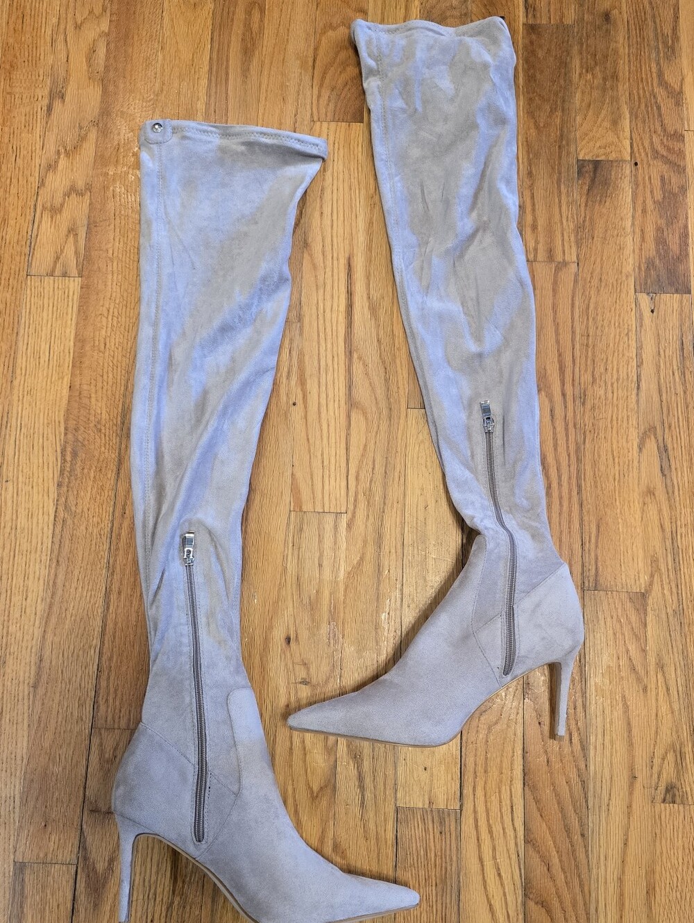 Azalea Wang Soft Gray Over The Knee Boots Size 10